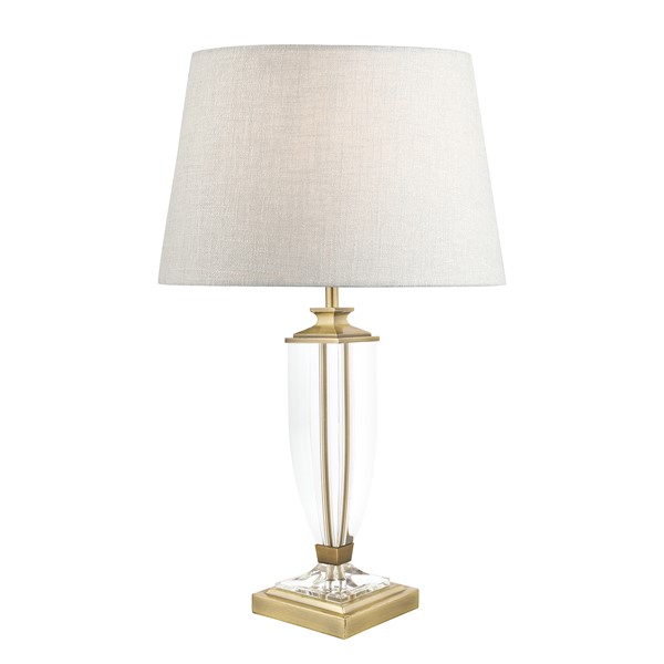 (image for) Laura Ashley Carson Medium Table Lamp Antique Brass & Crystal Base Only